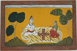 Shiva and Parvati playing Chaupar